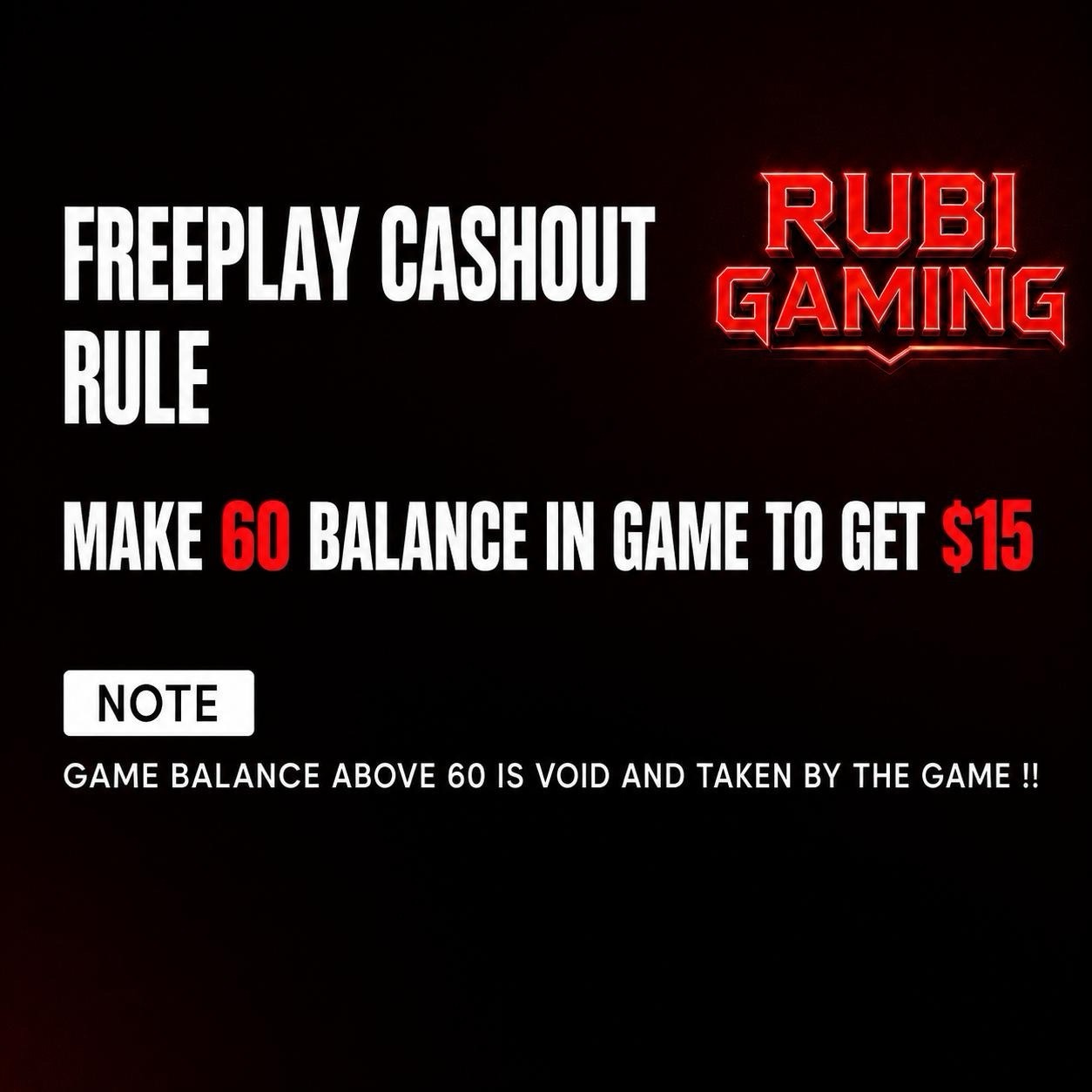 Cashout Rules