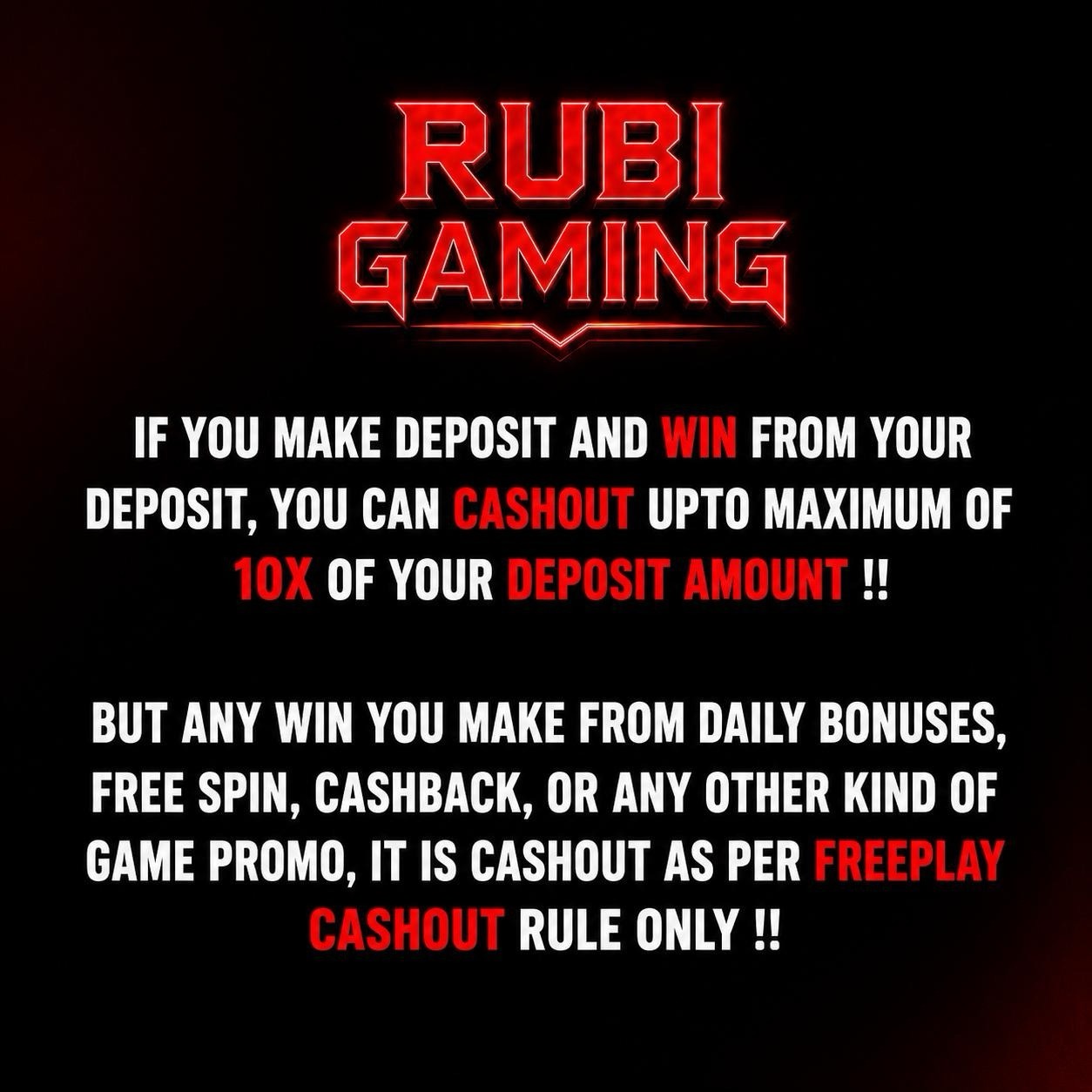 Cashout Rules